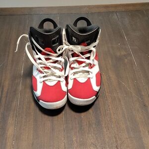 Jordan Kids' Red and White Sneakers